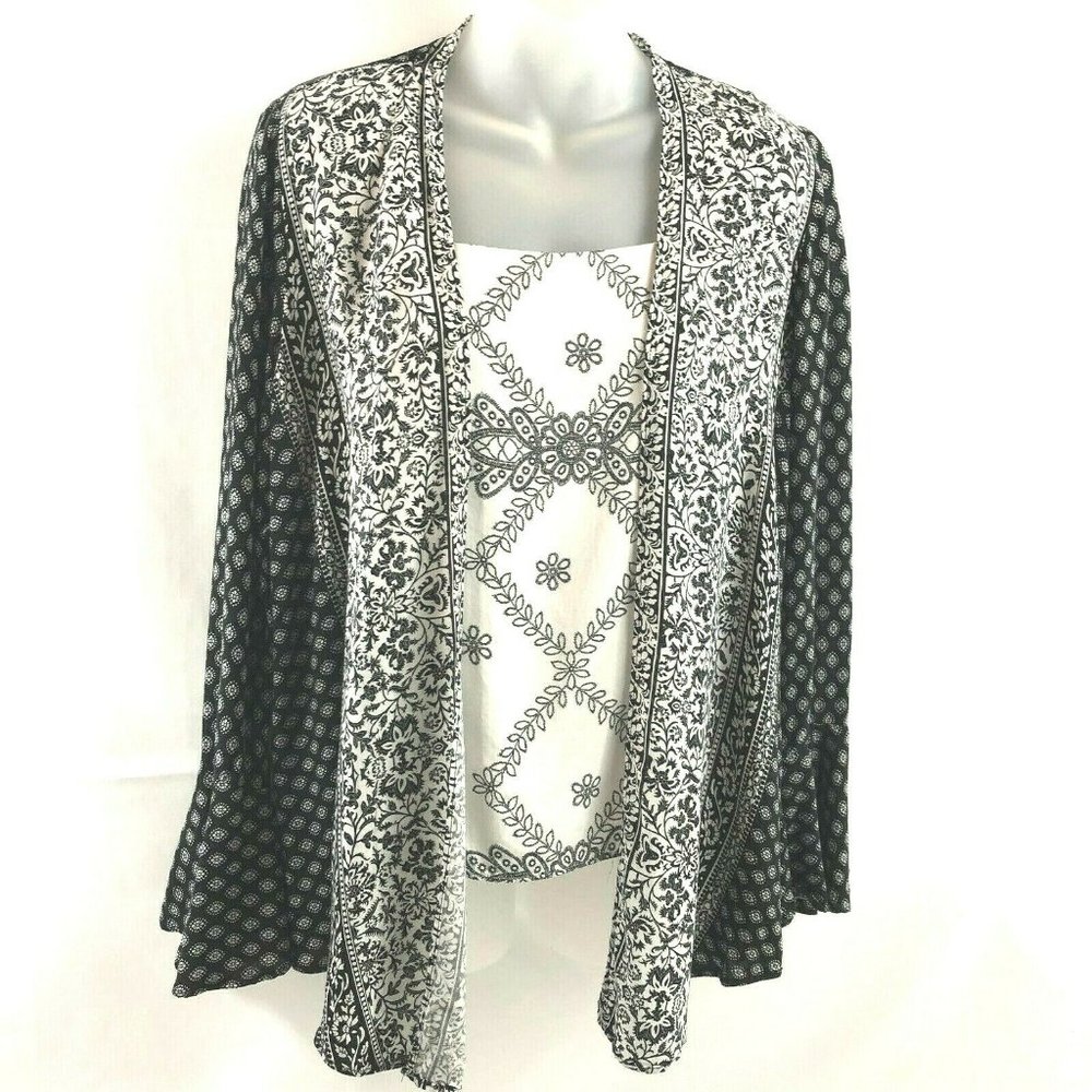 Figuerca & Flower Women's 2 in 1 Bell Sleeve Top S